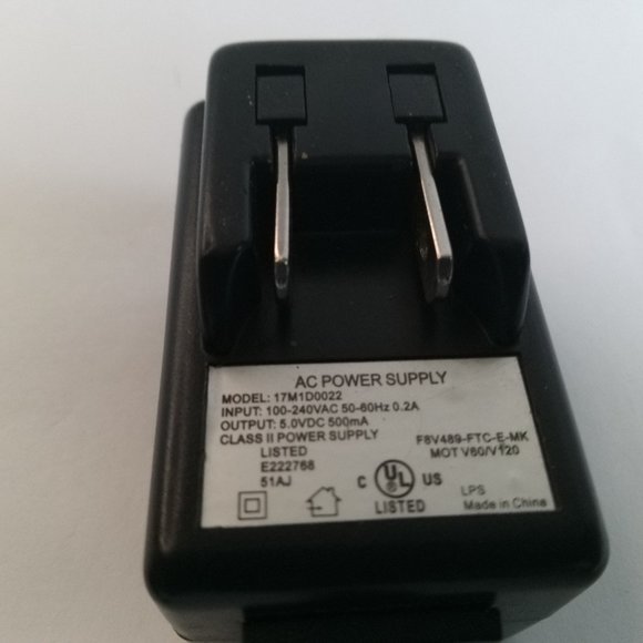 AC DC Power Supply Adapter Charger Model #17M1D0022 Output 5V 500mA #10 - Picture 2 of 6